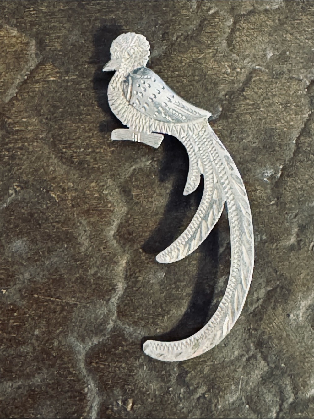 Vintage Sterling Quetzel Bird Brooch